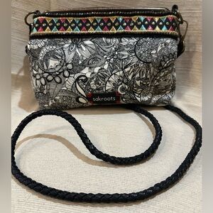Sakroots Monochrome Crossbody Bag with Colorful Trim